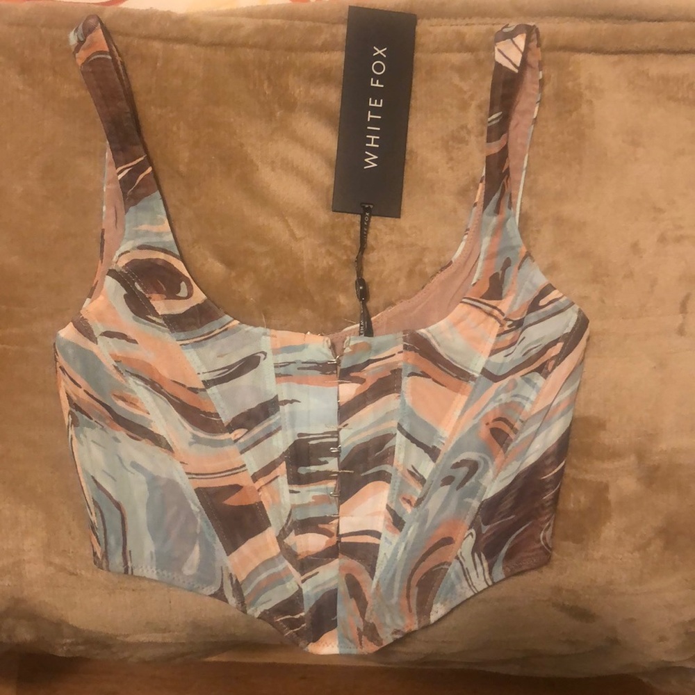 Blue swirl bustier